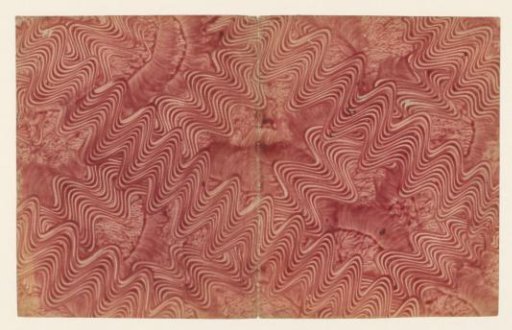 Starch Paint Paper in Red with Incised Wavy Lines