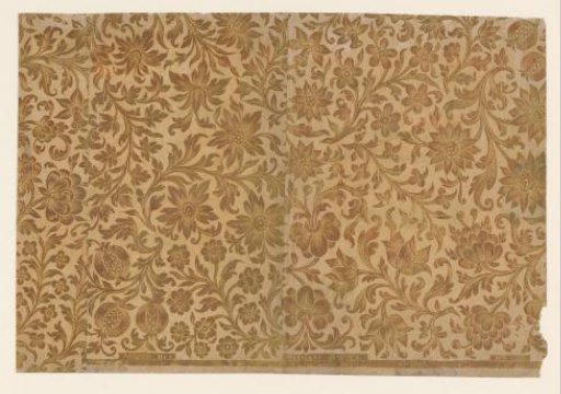 Sheet with a Pattern of Vines with Flowers and Pomegranates