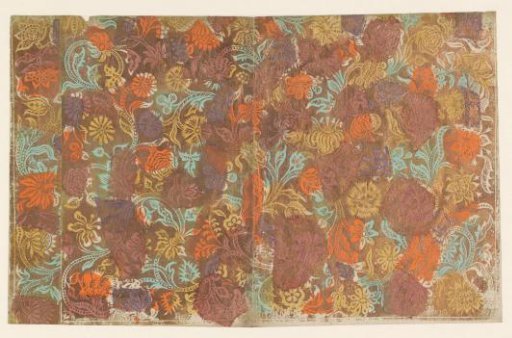 Sheet with a Pattern of Vines with Flowers