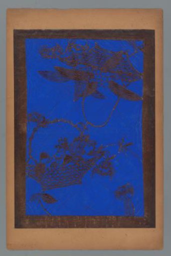 Pattern with a flower basket and crabs
