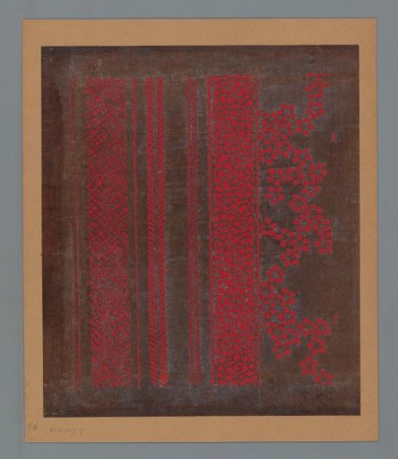 Pattern with Vertical Bands and Flowers
