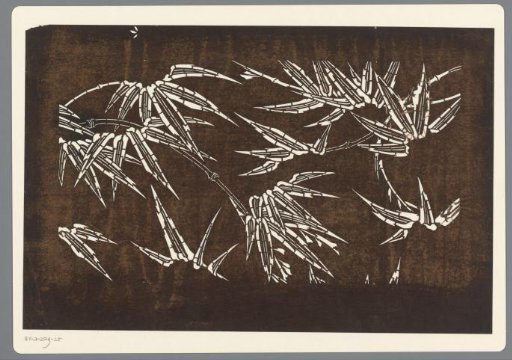 Template with bamboo leaves