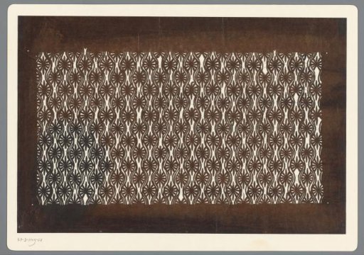 Template with flower between wavy lines