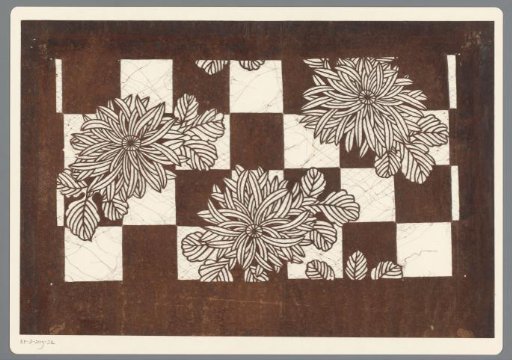 Template with chrysanthemums