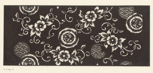 Template with flowers and round emblems