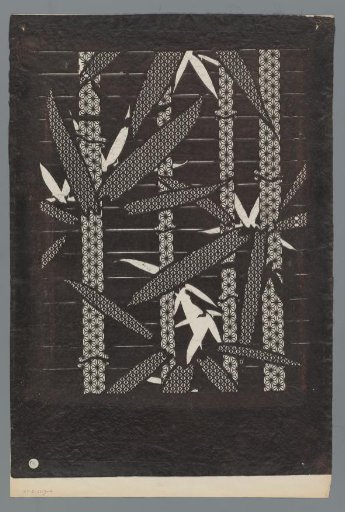 Pattern with bamboo leaves and decorative strips