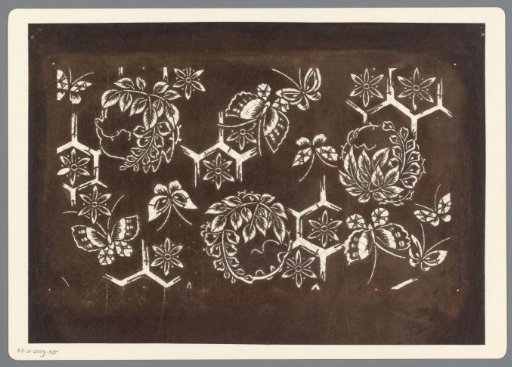 Template with butterflies and wisteria