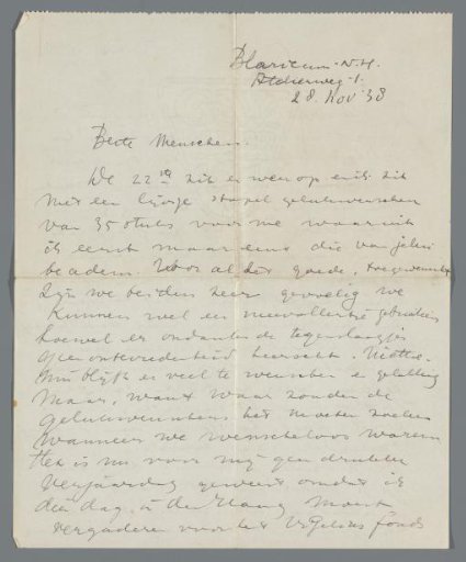 Letter to Jan Ponstijn and Henriëtte Johanna Petronella van Hilten