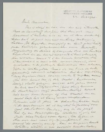 Letter to Jan Ponstijn and Henriëtte Johanna Petronella van Hilten