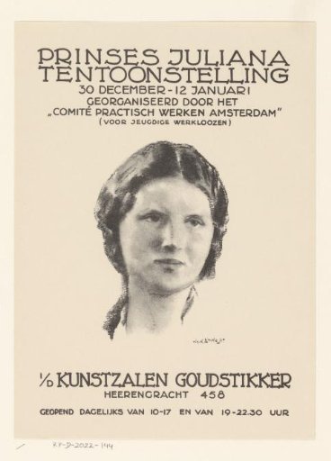 Princess Juliana Exhibition at the Kunstzalen Goudstikker