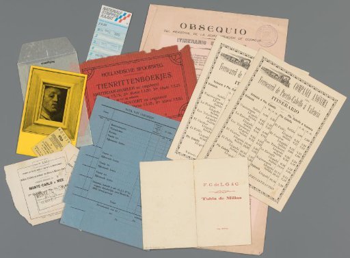 Train tickets, timetables, and other travel documents