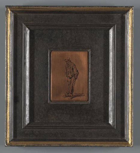 Standing peasant with hands on his back