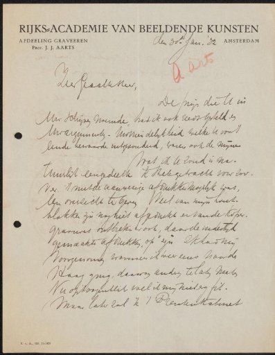 Letter to Jonkheer Hendrik Teding van Berkhout (1879-1969)