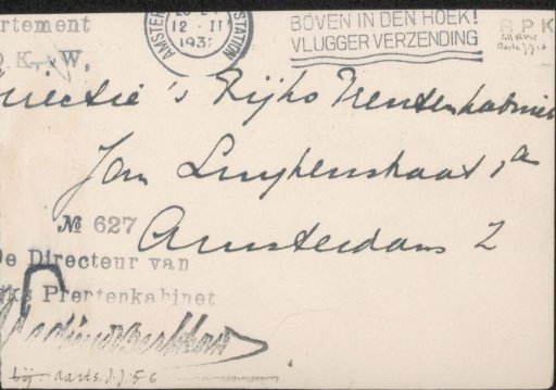 Letter to Jonkheer Hendrik Teding van Berkhout (1879-1969)