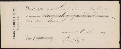 Receipt to Louis Apol