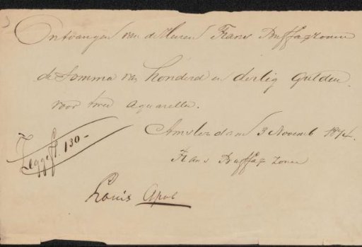 Receipt of receipt to Louis Apol