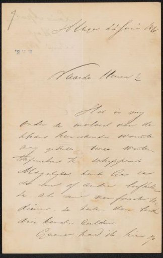 Letter to Frans Buffa and Sons