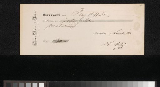 Receipt to David Adolph Constant Artz