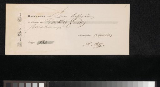 Receipt to David Adolph Constant Artz