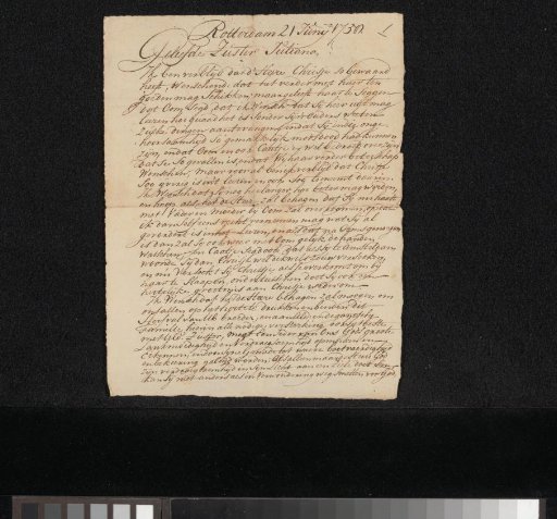 Letter to Juliana Charlotte Elisabeth Backhuijzen-Parmesant