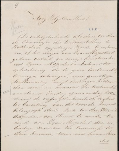 Letter to the King of the Netherlands, William II