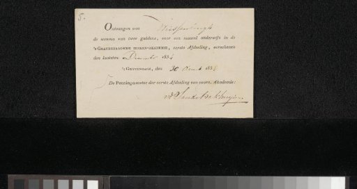 Receipt for Johan Hendrik Weissenbruch