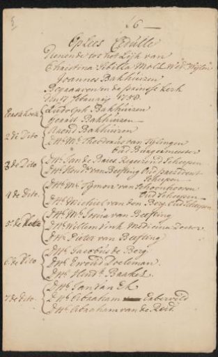 Manuscript concerning Christina Sibilla Bakhuysen-Moll