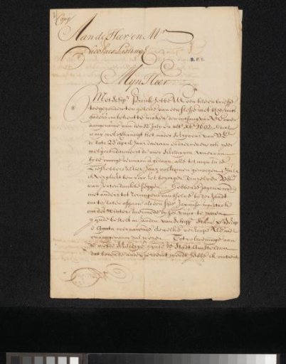 Letter to Nicolaas Listingh