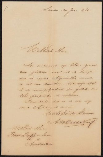 Letter to Frans Buffa and Sons
