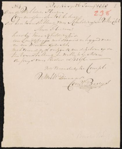Letter to the committee of the Exhibition of Living Masters in Utrecht