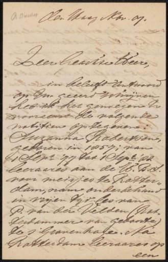 Letter to Pieter Haverkorn van Rijsewijk
