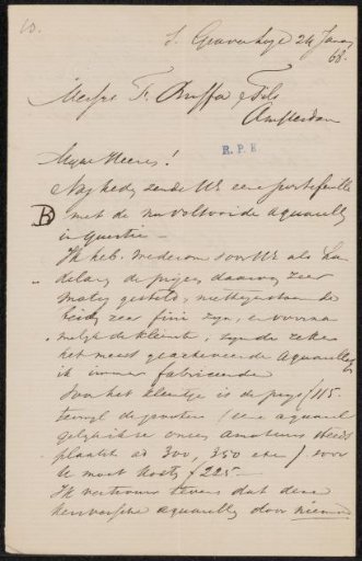 Letter to Frans Buffa and Sons