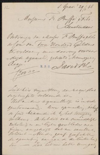 Letter to Frans Buffa and Sons
