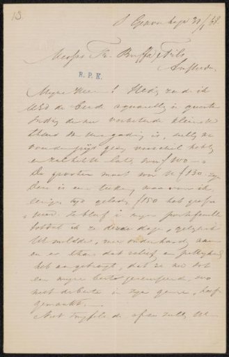 Letter to Frans Buffa and Sons