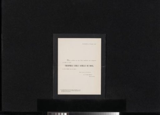Death notice concerning Théophile de Bock