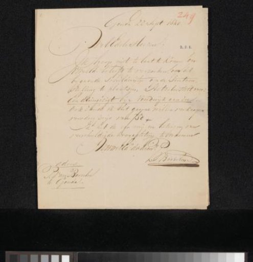 Letter to the Committee of the Exhibition of Living Masters in Amsterdam