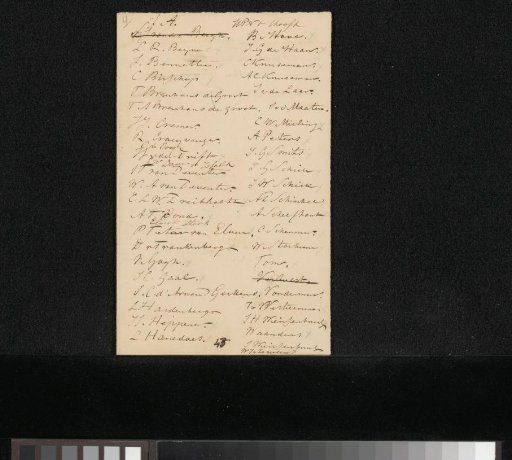 List of names for a gift to Johannes Bosboom