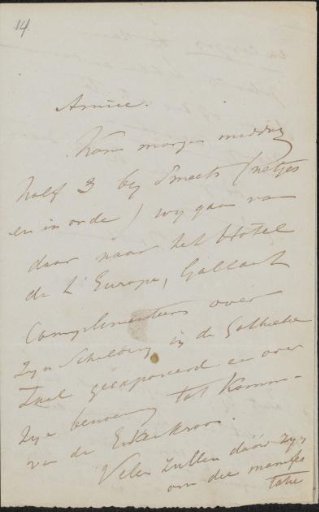 Letter to Lambertus Hardenberg (1822-1900)