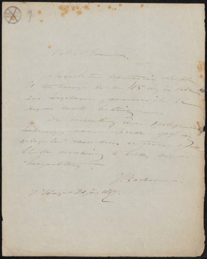 Letter to C.J. de Lang