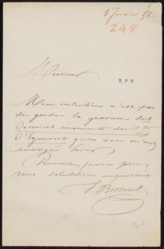 Letter to Mr. van der Kolk