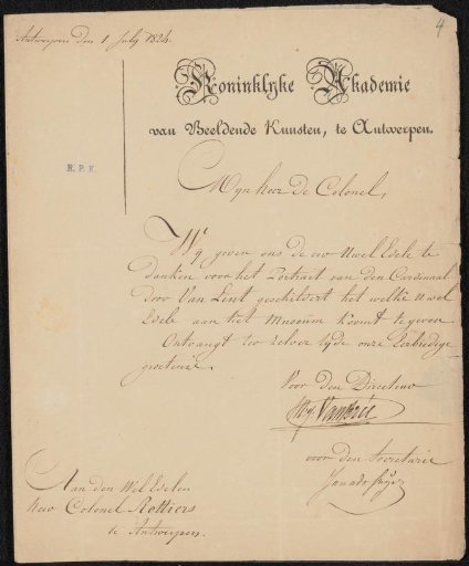 Letter to Bernard Eugène Antoine Rottiers