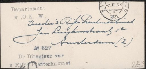 Letter to Jonkheer Hendrik Teding van Berkhout (1879-1969)