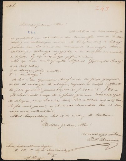 Letter to the Commission of the Exhibition of Living Masters in The Hague