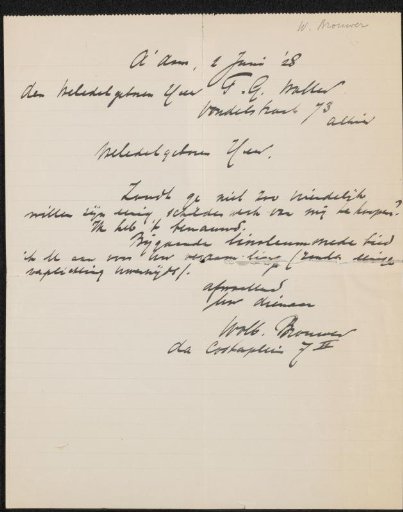 Letter to François Gérard Waller