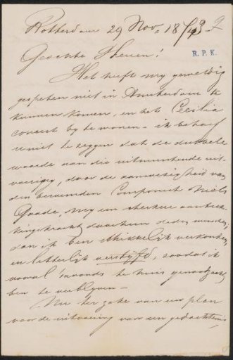 Letter to Frans Buffa and Sons