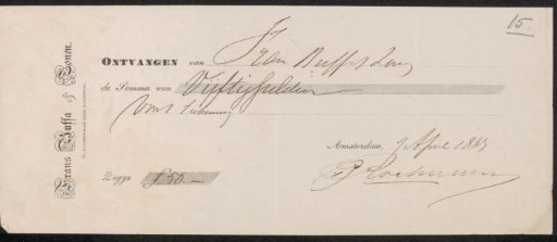 Receipt for Charles Rochussen