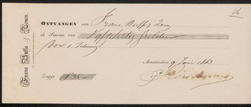 Receipt for Charles Rochussen