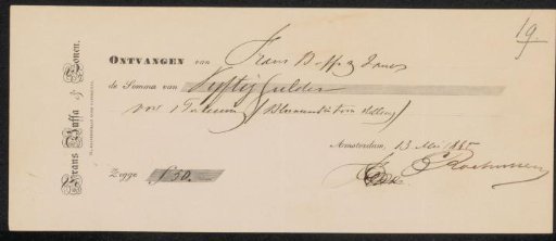 Receipt for Charles Rochussen