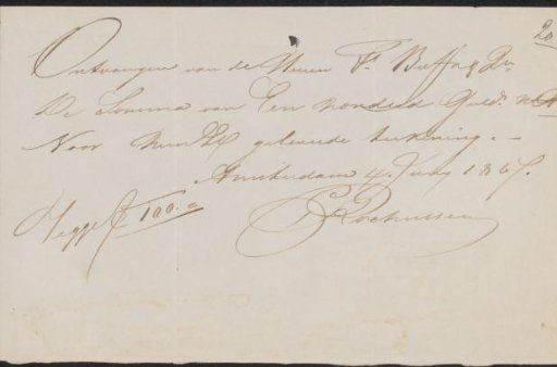 Receipt for Charles Rochussen