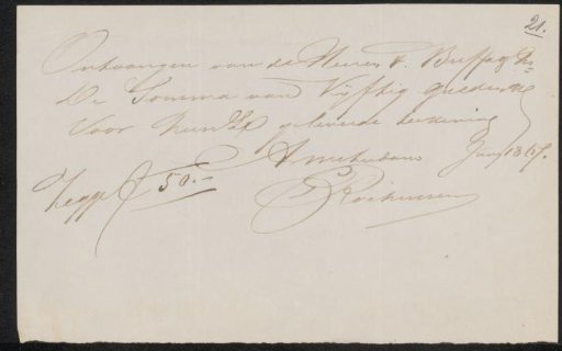 Receipt for Charles Rochussen
